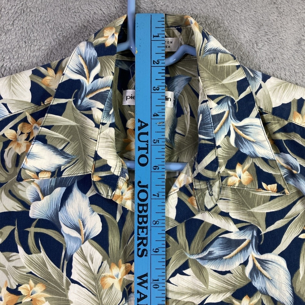 Vtg Pierre Cardin Hawaiian Shirt Men Large All Over Print Floral Button Up SS - Picture 11 of 16